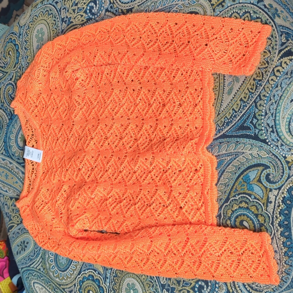 Girls knit long sleeve orange size L(14) Truce
